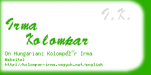 irma kolompar business card